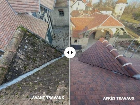 Chantier de couverture en cours à Moissac par couvreur Castelsarrasin